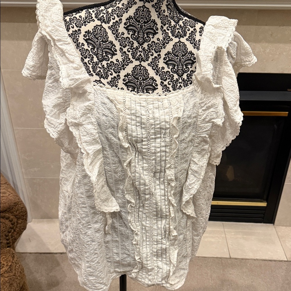 River Island White Ruffle Blouse